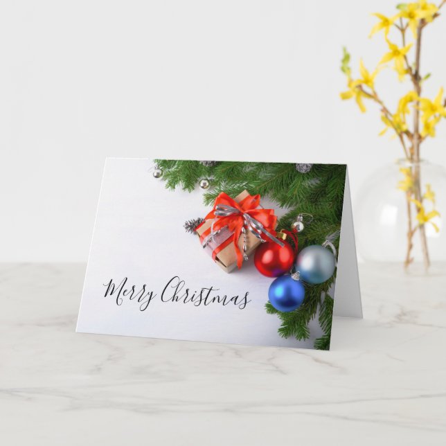 Cartão Presente de Natal Enfeites de Natal de Sempre-Verd (Flor Amarela)