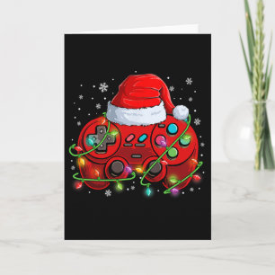 Cartão Presente de Natal para Gamer Chapéu de Papai Noel 