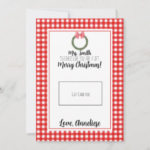 Cartão Presente de Natal para Professores de Wreat