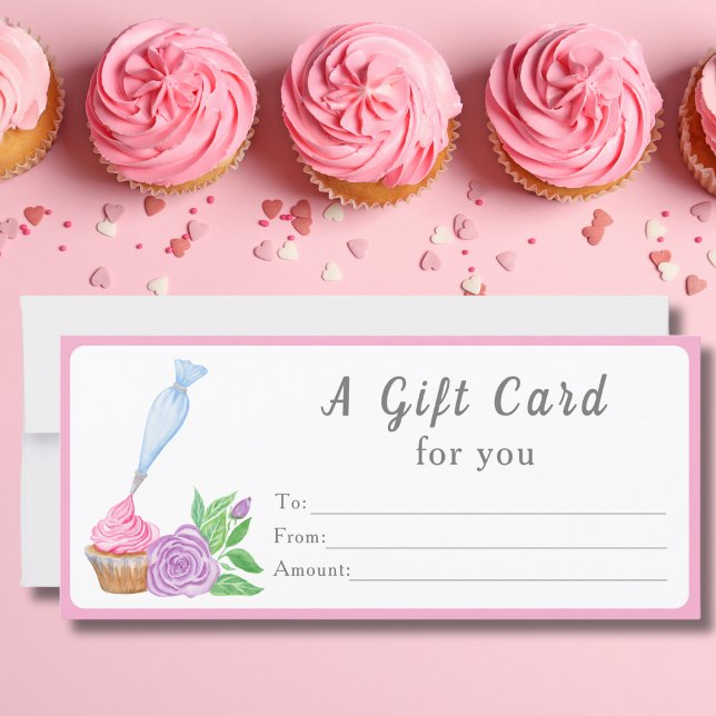 Cartão Presente de Padaria de Cupcake com Frosting (Criador carregado)