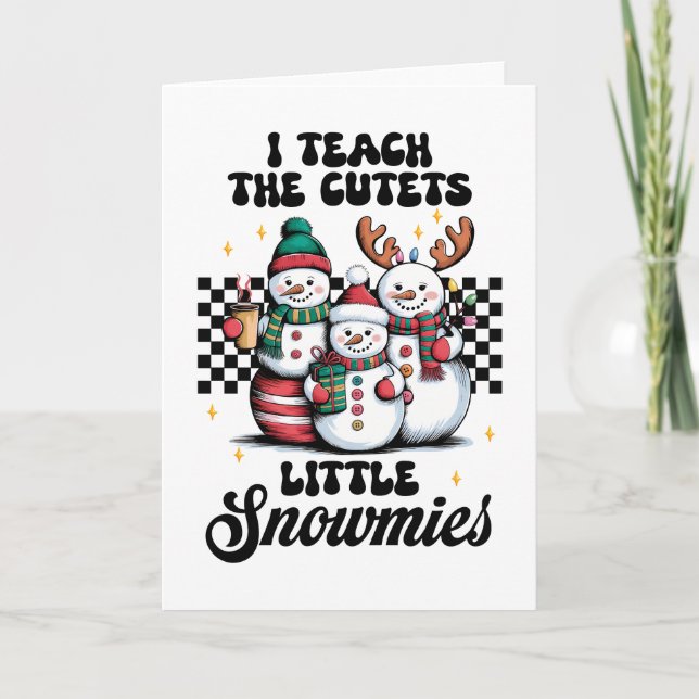 Cartão Presente de Professor | Eu Ensino os Pequenos Snow (Frente)