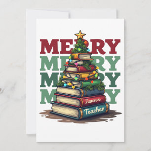 Cartão Presente de Professor Livros de Natal para Profe