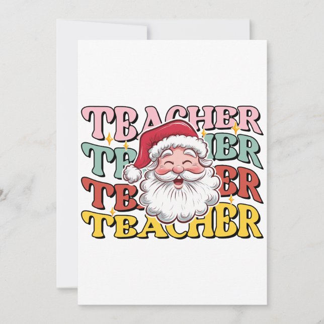 Cartão Presente de Professor | Papai Noel Professor (Frente)