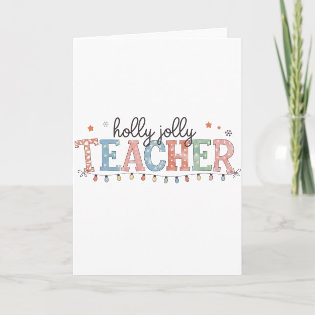 Cartão Presente de Professor | Professor Holly Jolly (Frente)
