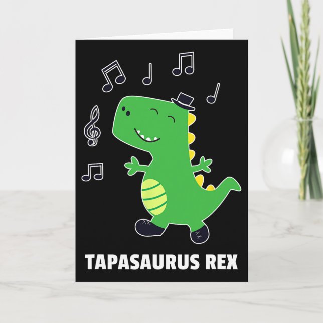Cartão Presente de Recital de Sapateado - Tapasaurus Rex- (Frente)