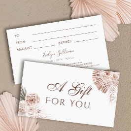 Cartão-presente de rosa Boho