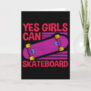 Cartão Presente de skate para meninas engraçadas para cri