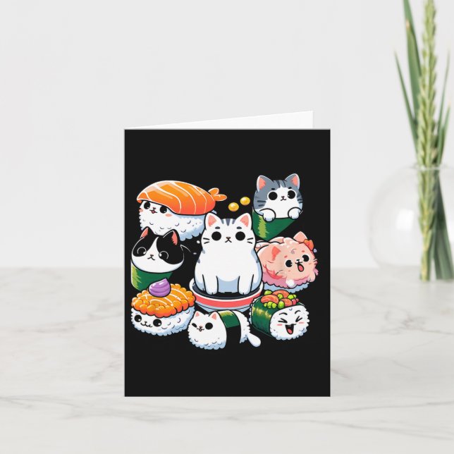 Cartão Presente de Sobrecarga Sushi Gata Sushi com Anime  (Frente)