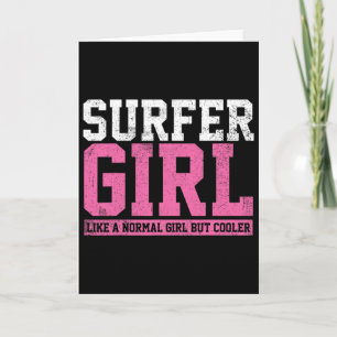Cartão Presente de Surfista Menina Surfando