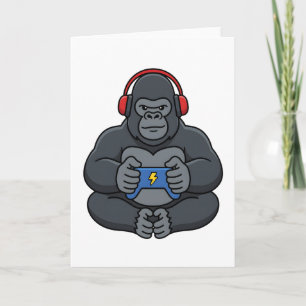 Cartão Presente de Video Games Gamer Bruh Gorila para Men