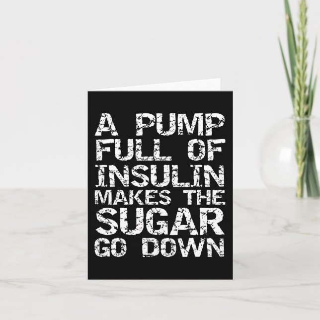 Cartão Presente diabético Um Cheio de Bomba de Insulina f (Frente)
