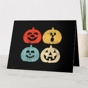 Cartão Presente Divertido de Abóbora de Halloween Vintage