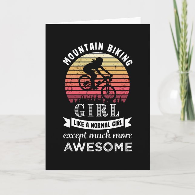 Cartão Presente Divertido de MTB para Meninas que Fazem C (Frente)
