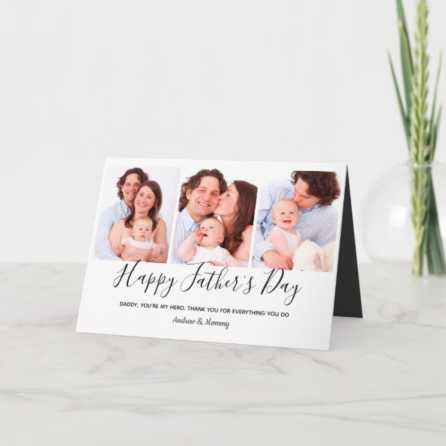 Cartão Presente do Dia de os pais Modern Dada 3 Photo Col (Frente)