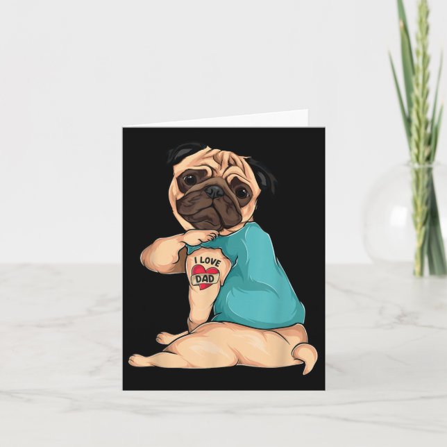 Cartão Presente do Dia dos Pais Cachorro Engraçado Pug Eu (Frente)