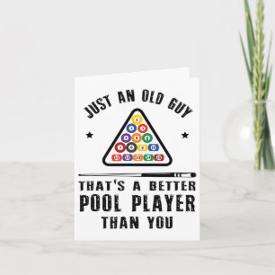 Cartão Presente Do Jogador De Piscina Da Cara Antiga Para