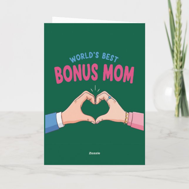 Cartão Presente do Melhor Bônus de Mãe Coração Mãos (Verso)