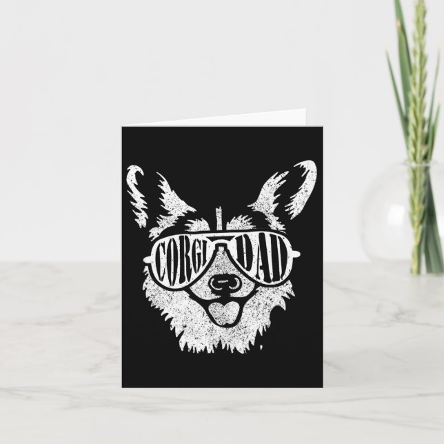 Cartão Presente do Papai Corgi Retro Dono de Cachorro Pet (Frente)