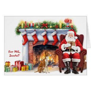 Cartão Presente do Papai Noel Cão de Caça Ibizan Natal