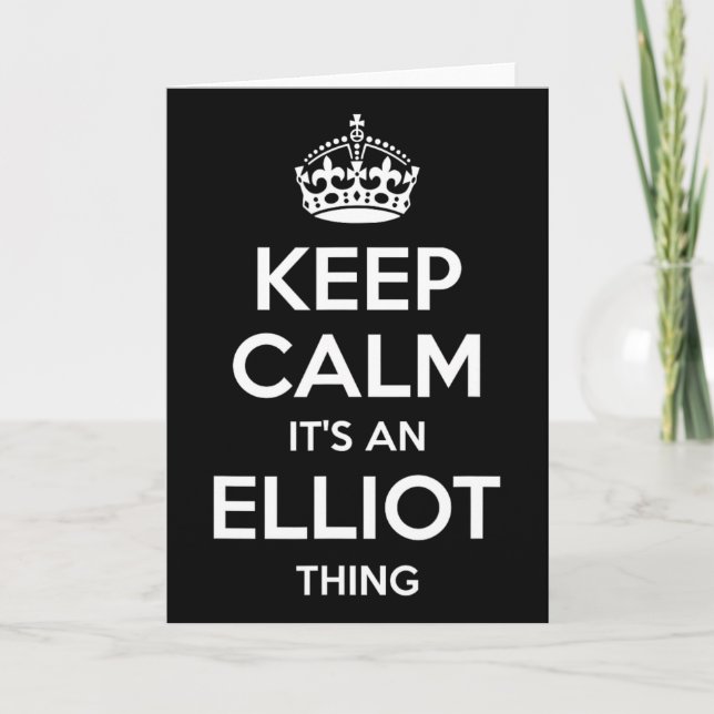 Cartão Presente Elliot Nome Keep Calm Piada Personalizada (Frente)