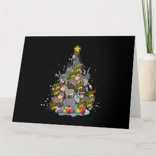 Cartão Presente engraçado de árvore de Natal de burro par