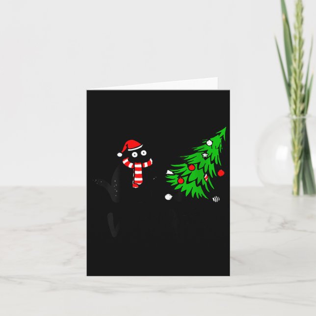 Cartão Presente engraçado de Natal para mulheres Gato pre (Frente)