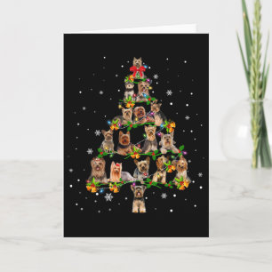 Cartão Presente engraçado do cão do Papai Noel da árvore