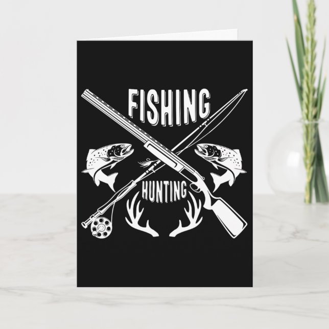 Cartão Presente Engraçado do Dia dos Pais de Pesca e Caça (Frente)