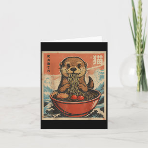 Cartão Presente engraçado Kawaii Ramen Otter Anime Japonê