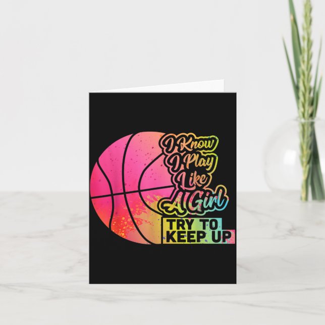 Cartão Presente Engraçado para Mulheres de Basquete Time  (Frente)