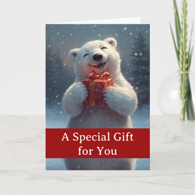 Cartão Presente Especial de Natal para Você com Urso Pola (Frente)