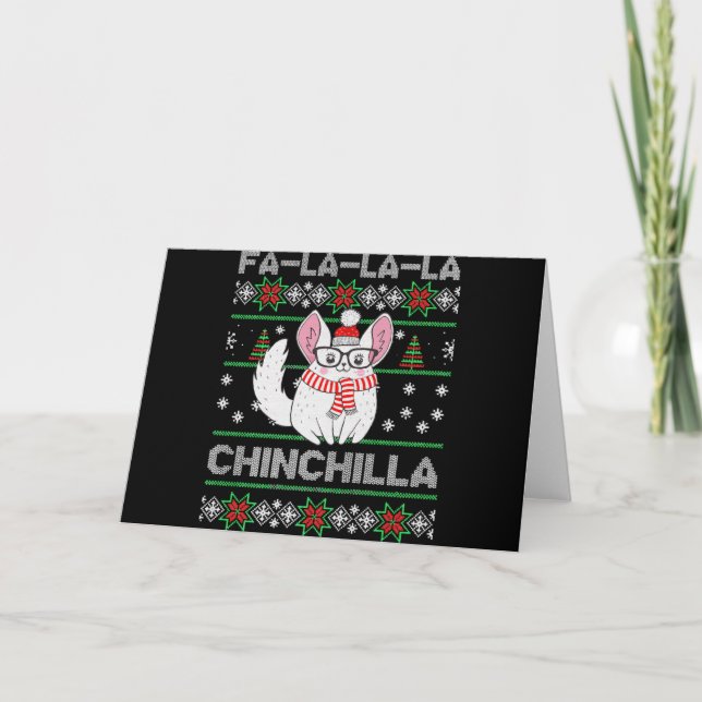 Cartão Presente Feio de Natal de Chinchila para Amantes d (Frente)
