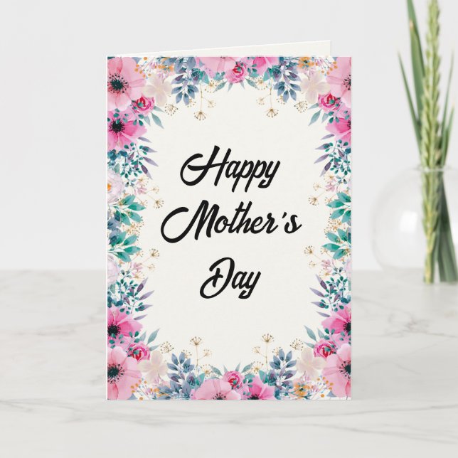 Cartão Presente Floral Feliz Dia das Mães 2026 (Frente)