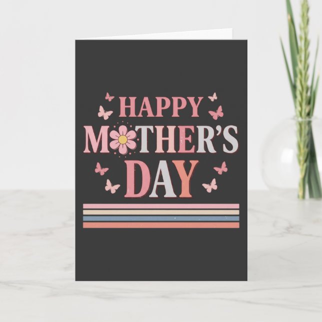 Cartão Presente Fofo e Feliz Dia das Mães para a Mamãe, R (Frente)