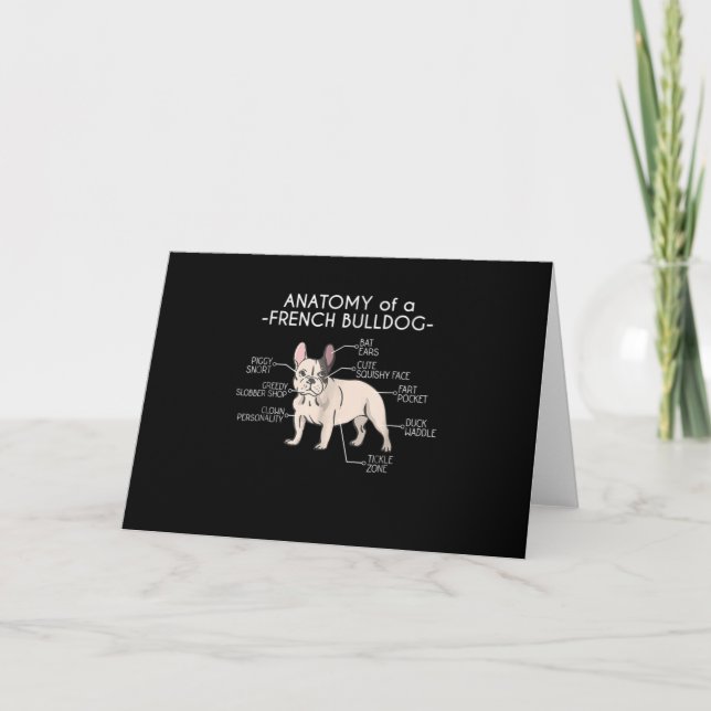 Cartão Presente Frenchie | Anatomia de um Bulldog Francês (Frente)