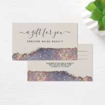 Cartão Presente Iridescente Glam Glitter Dourado R