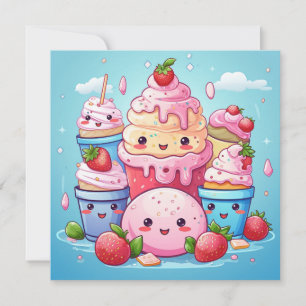 Cartão-presente Kawaii Bonito