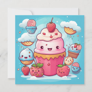 Cartão-presente Kawaii Bonito