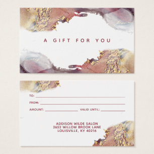 Cartão Presente Líquido De Tinta De Arte Roxo E 