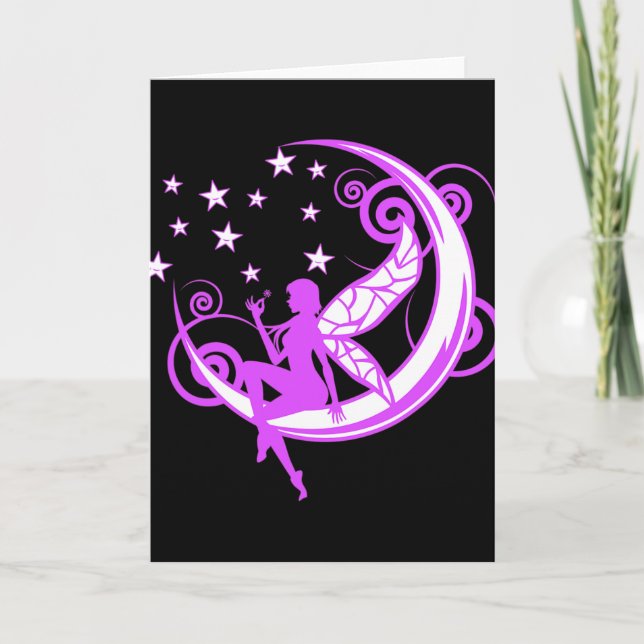 Cartão Presente Lua Estrelas Fadas Yoga Zen Fantasia Mági (Frente)