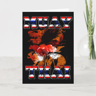 Cartão Presente Lutador de Boxe Tailandês Tailândia Arte