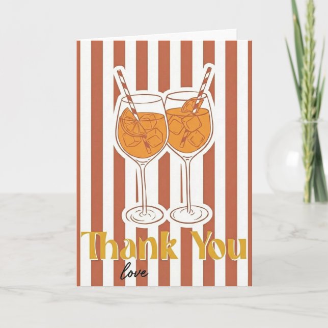 Cartão Presente para Amante de Aperol Spritz Obrigado Amo (Frente)