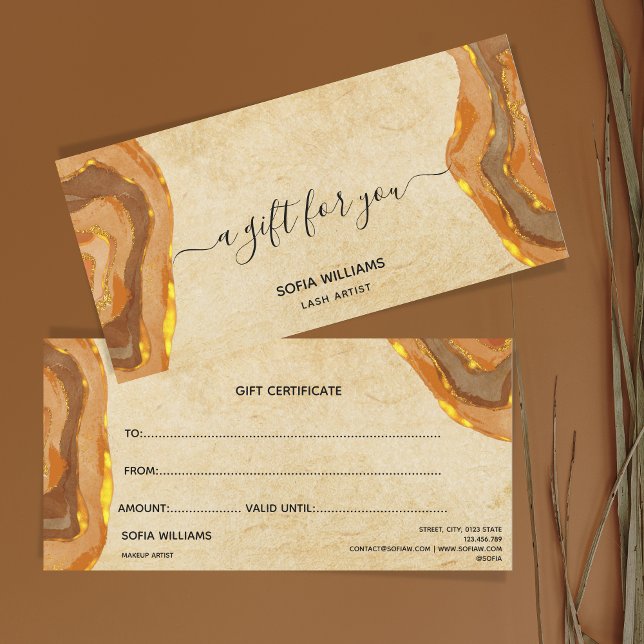 Cartão Presente para Certificado de Boho Terracott (Criador carregado)