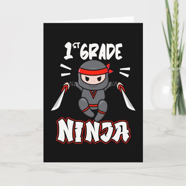 Cartão Presente para Crianças do Ninja, Classe 1rua, Cria (Frente)