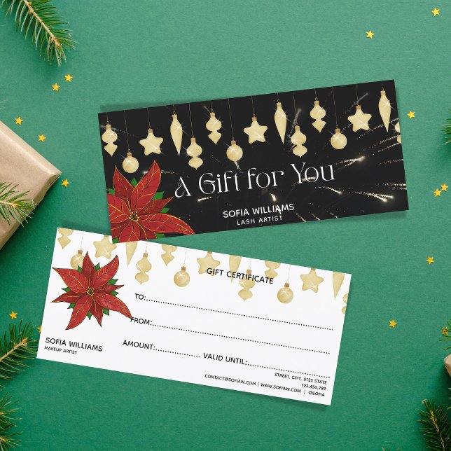 Cartão-presente para Enfeites de natal de Poinsett (Criador carregado)