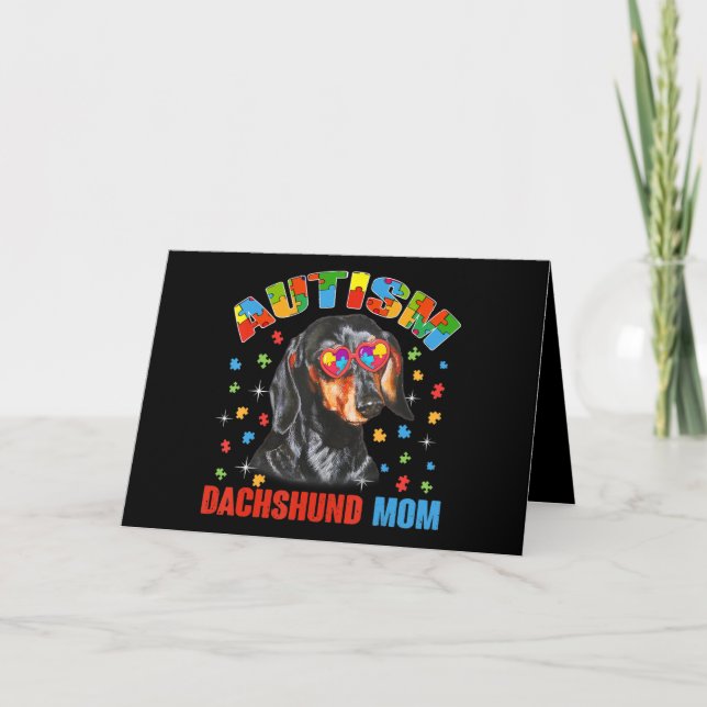 Cartão Presente para Mãe de Cachorro Consciente do Autism (Frente)