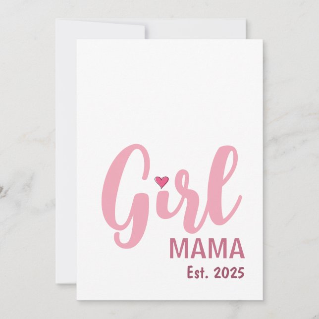 Cartão Presente para Mãe de Menina Est. 2025 Nova Mamãe (Frente)