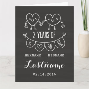 Cartão Presente Personalizado de 2º Aniversário Para Ela 