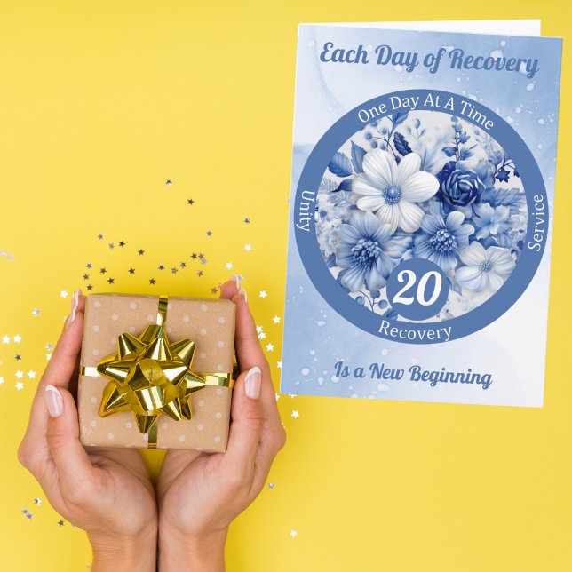 Cartão Presente Personalizado de Recuperação de Floral Az (Criador carregado)