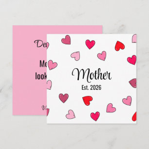 Cartão Presente Personalizado para Mãe Coração Rosa Futur